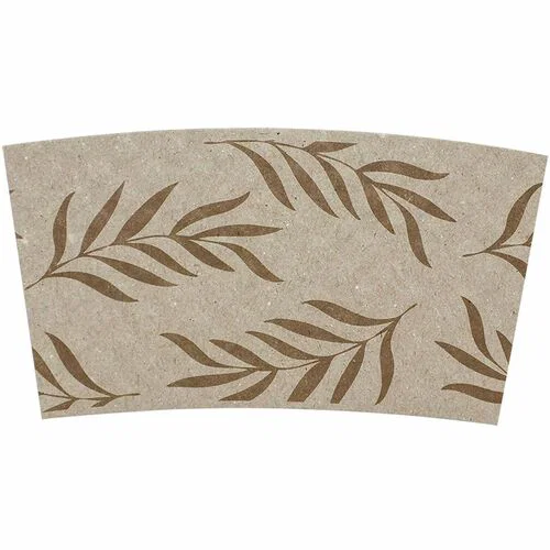 World Centric Cup Sleeve - 2.2" Width x 0" Height x 4.3" Length - Beige, Natural - Paper - 2 / Carton