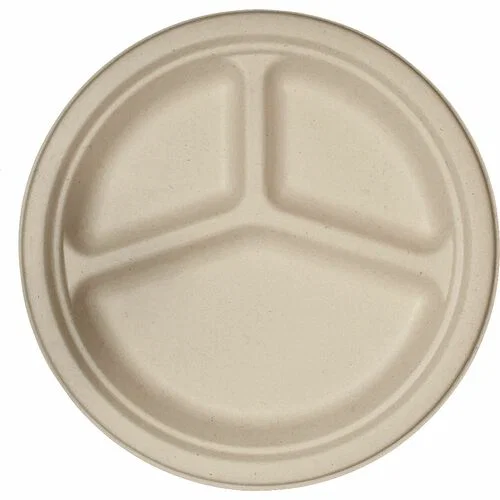 World Centric Compostable Fiber Plates - Food, Picnic, Commercial, Party - Natural - Fiber, Bamboo Body - 14 / Carton