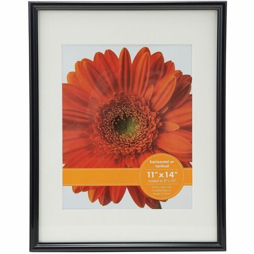 Victory Light 11" x 14" Post/Document/Photo Frame - 11" x 14" Frame Size - Durable, Dust Resistant - Glass - Black - 1 Each