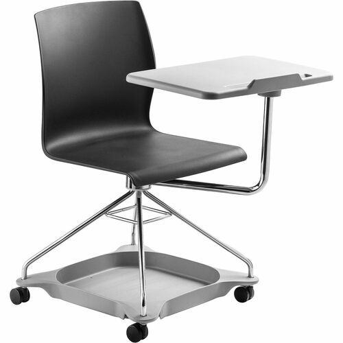 National Public Seating CoGo Mobile Tablet Chair - Black Seat Color - Fiberglass Reinforced Polypropylene Seat Material - Steel Frame Material - Four-legged Base - 1 Each