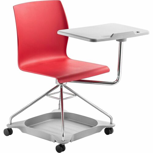 National Public Seating CoGo Mobile Tablet Chair - Red Seat Color - Fiberglass Reinforced Polypropylene Seat Material - Steel Frame Material - Four-legged Base - 1 Each