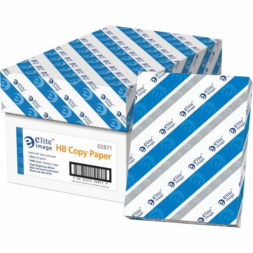 Elite Image HB Copy Paper - Letter - 8 1/2" x 11" - 20 lb Basis Weight - Jam-free, Printable - White - 5000 Sheets - 400 / Pallet