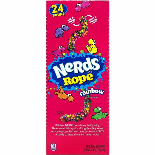 Green Rabbit Candy, Nerds Ropes, Crunch Fruity, Individually Wrapped, 0.92 oz, 24/CT, Dairy-Free, Nut-Free