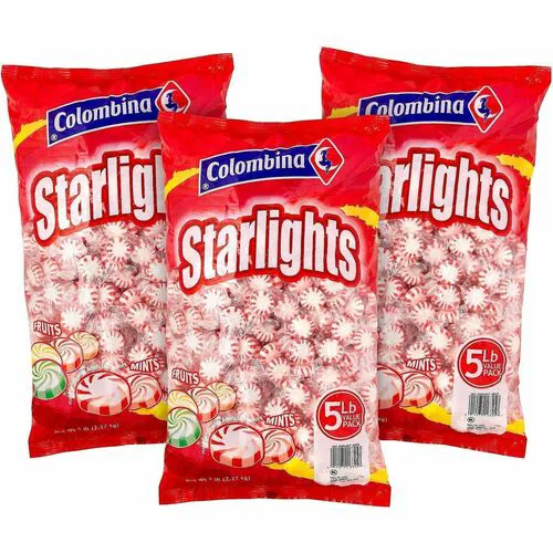 Green Rabbit Peppermint Mints, Individually Wrapped, Red/White, 100/Bag, 2/CT