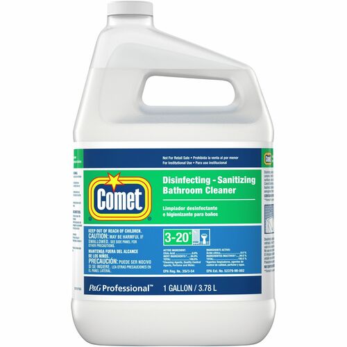 Comet Disinfecting Bath Cleaner - For Bathroom, Multi Surface, Restroom - Liquid - 128 fl oz (4 quart) - Citrus Scent - Recommended For: Stain Remover, Soap Scum Remover - Non-abrasive, Deodorize, No-rinse - White Jug - 3 / Carton