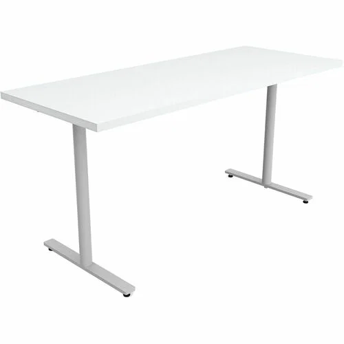 Safco Table, Multipurpose, Jurni, 72" W x 24" D x 29" H, Laminate Top, Textured Powder-Coated T-Leg Base, Designer White, Glides