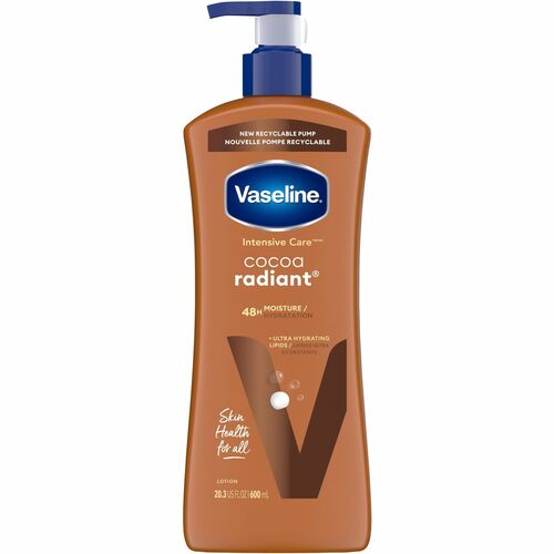 Vaseline Cocoa Radiant Hydrating Lotion - Lotion - 20.30 fl oz - For Dry Skin - Applicable on Body - Body, Skin - Moisturising, Non-greasy, Absorbs Quickly - 4 / Carton