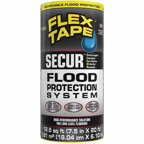 FLEX SEAL Tape Flood Protection - 20 ft Length x 7.50" Width - Yellow - Water Proof - For Nonporous Surface, Smooth Surface - 1 Carton