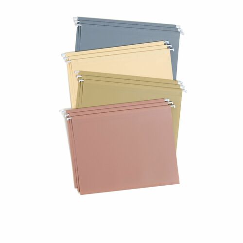 Smead Hanging Folder, Letter Size, 1/2" Expansion, Poly, Assorted Dawn Colors, 1/5-Cut Repositionable Tabs, Coated Metal Rod Tips, 12/PK
