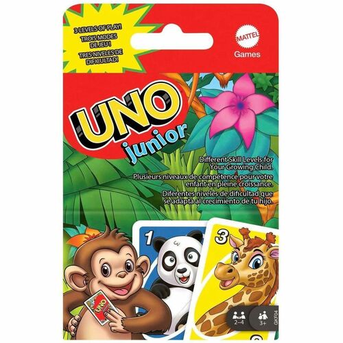 UNO Junior Card Game For Kids With Simple Rules & Animal Matching For 2-4 Player - 45 Card(s) - Animal - Matching - 2 to 4 Players - 1 Each