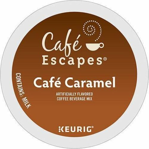Café Escapes® K-Cup Cafe Caramel Coffee - Compatible with Keurig K-Cup Brewer - 24 K-Cup - K-Cup - Caramel - 4 / Carton