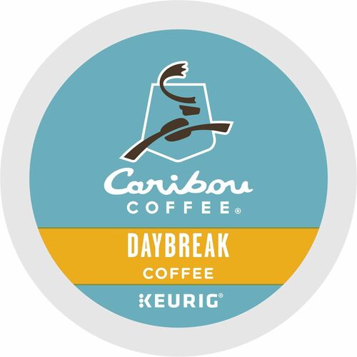 Caribou Coffee® K-Cup Daybreak Coffee - Compatible with Keurig K-Cup Brewer - Light - 24 K-Cup - K-Cup - Daybreak Morning Blend, Nutty - 4 / Carton