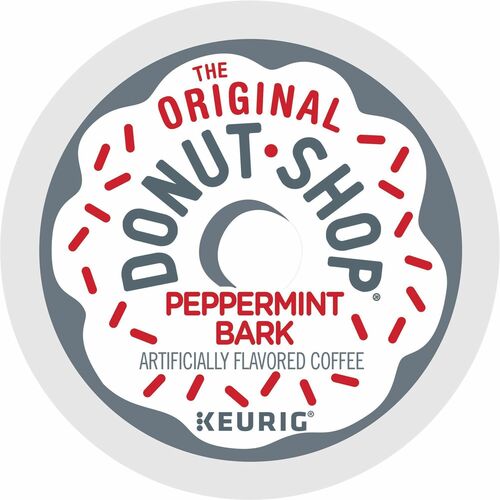 The Original Donut Shop® K-Cup, Pod Green Mountain Peppermint Bark Coffee - Compatible with K-Cup Brewer - Light - 24 K-Cup - K-Cup, Pod - Peppermint Bark - 4 / Carton