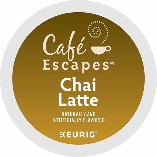 Café Escapes® Chai Latte Black Tea Black Tea K-Cup, Pod - Compatible with Keurig Brewer - Black Tea - 24 K-Cup - 4 / Carton