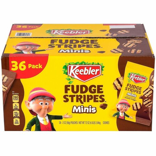 Keebler Fudge Stripes Cookies, Original, 2 oz, 36/Bag