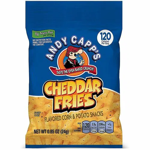 AndyCapps Cheddar Fries, Potato & Corn Snack, 72/CT