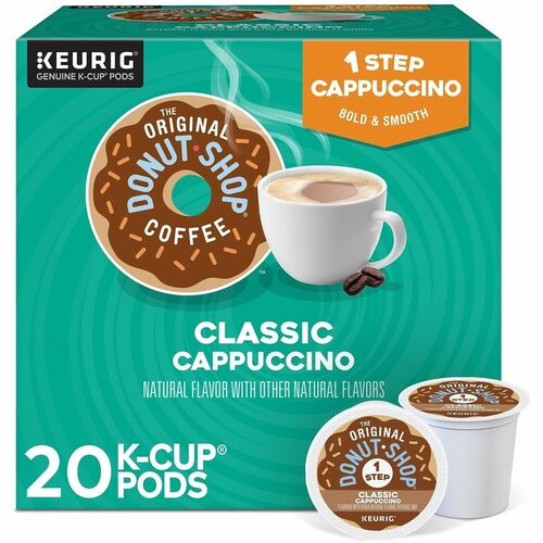 The Original Donut Shop® K-Cup TODS 1-Step Cappuccinos K-Cups - Dark - 0.7 oz - 20 K-Cup - K-Cup - Cappuccino, Classic - Kosher - 4 / Carton