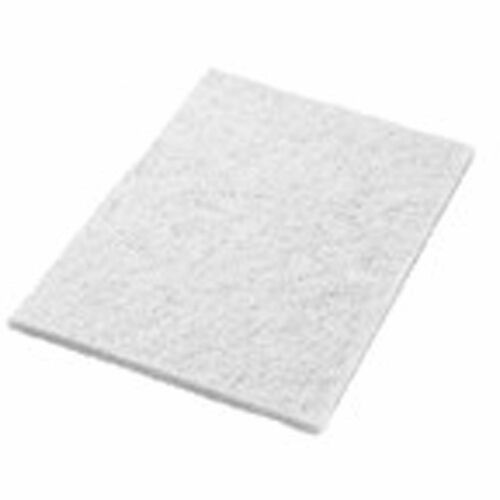 TASKI Cleaning Pad, Twister, 14 in x 20 in, Diamond-Impregnated, White, Stone Floors, 2/PK
