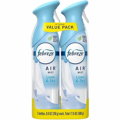 Febreze Air Freshener, Air Effects, Spray, Linen and Sky Scent, 8.8 fl oz, Odor Neutralizer, Bathroom, Kitchen, Closet, 2/PK