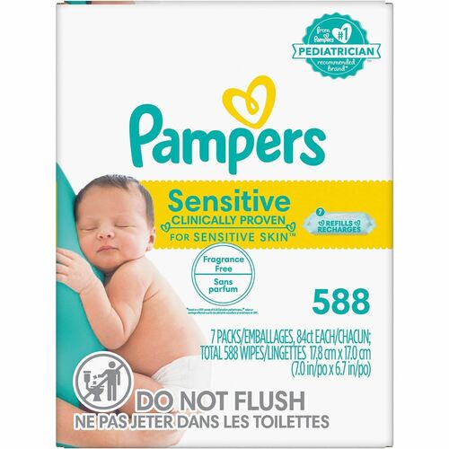Pampers Baby Wipes, Sensitive, Hypoallergenic, pH-Balanced, Fragrance-Free, Softgrip Texture