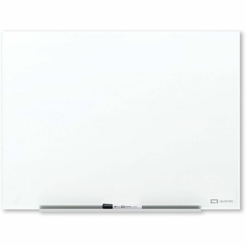 Quartet Dry Erase Board, InvisaMount, 48" W x 36" H, White Glass, Anti-Glare Magnetic Surface