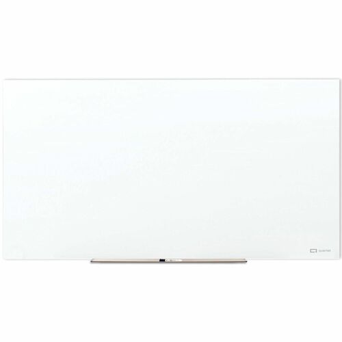 Quartet, Dry Erase Board, InvisaMount Series, 96" W x 48" H, White Anti-Glare Glass, Magnetic