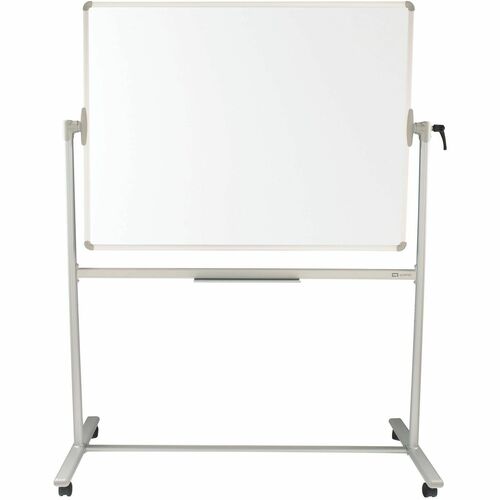 Quartet Nano-Clean Dry Erase Easel, 48" W x 36" H, Double-Sided Magnetic, White Surface, Silver Frame, Wheels, Rotary Handle, Stain Resistant