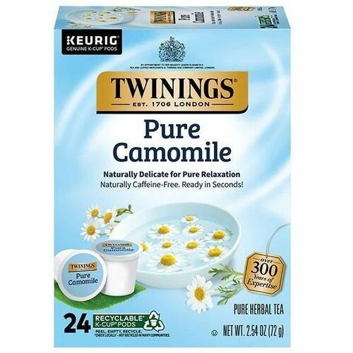 Twinings Pure Chamomile Herbal Tea K-Cups Herbal Tea K-Cup - Compatible with Keurig Brewer - Herbal Tea - 24 / Box
