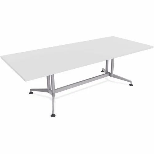 Special-T Conference Table, Conference Room, ZIA Series, 84" W x 48" D x 29" H, Rectangle Top, White, Powder-Coated Double Column Base, 2/Bundle