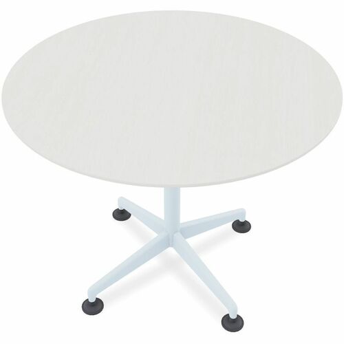 Special-T Utility Table, Hospitality, ZIA, Round 36 in Dia x 29 in H, White HPL, Powder-Coated X-Base, Aluminum/Steel, 10/BND