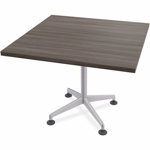 Special-T Utility Table, Hospitality, ZIA Series, Square 36" W x 36" D x 29" H, Gray Driftwood HPL Top, Powder-Coated Cast Aluminum X-Base, 8/BDL
