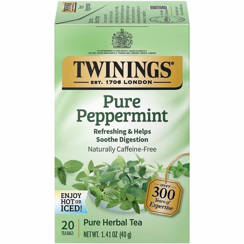 Twinings Pure Peppermint Tea Herbal Tea - Herbal Tea - Organic - 20 / Box