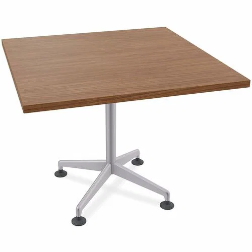 Special-T ZIA Utility Table, Hospitality, Square 42" W x 42" D x 29" H, X-Shaped Powder-Coated Cast Aluminum/Steel Base, Walnut HPL, 8/BDL
