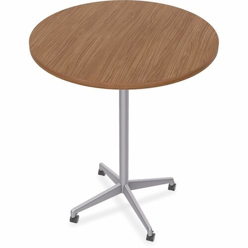 Special-T ZIA Utility Table, Hospitality, Round Top, 36" Dia x 42" H, Walnut HPL Top, Powder-Coated X-Shaped Base, 6/Bundle