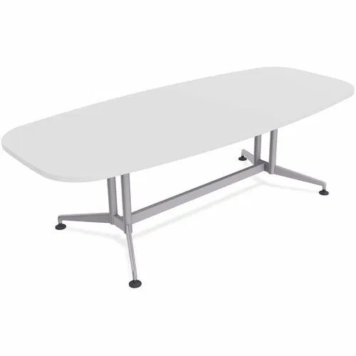 Special-T Conference Table, Conference Room, ZIA Series, Ellipse Top, 84" x 48" x 29", White HPL, Double Column Base, 2/Bundle