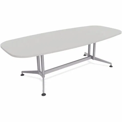 Special-T, Conference Table, Conference Room, ZIA Series, Ellipse Top, 96" W x 48" D x 29" H, Gray HPL Top, Double-Column Base, 2/Bundle