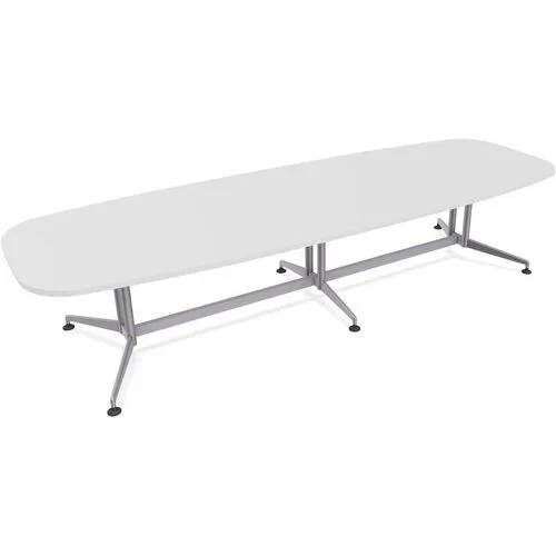 Special-T Conference Table, Conference Room, ZIA Series, Elipse Top, 12 ft x 48" x 29", Powder-Coated Double Column Base, White HPL, 2/Bundle
