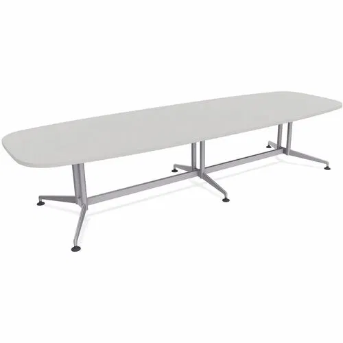 Special-T Conference Table, Conference Room, ZIA Series, Ellipse Top, 10 ft x 48 in x 29 in, Powder-Coated Double Column Base, Gray HPL, 2/BDL