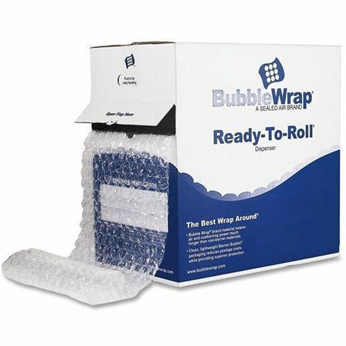 Sealed Air Multipurpose Bubble Wrap, 24 in W x 175 ft L x 100 mil, Perforated Dispenser Roll, Natural, 8/CT