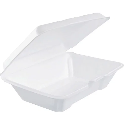 Dart Food Container, Transporting, 6.4" W x 9.3" D x 2.9" H, Polystyrene Foam, Insulated Hinged Lid, Stackable, 200/CT