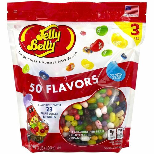 Green Rabbit Jelly Bean, Assorted Flavor, Gluten-Free, Peanut-Free, Dairy-Free, Fat-Free, 3 lb