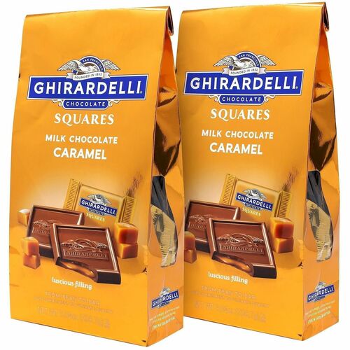 Green Rabbit Caramel Milk Chocolate Squares, Individually Wrapped, 9.04 oz, 2/PK