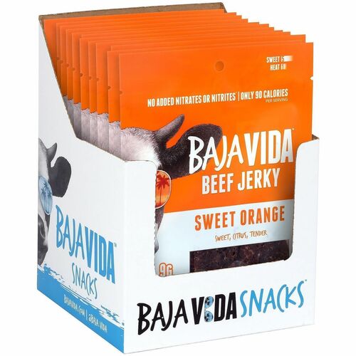 Green Rabbit Baja Vida Sweet Orange Beef Jerky - Beef, Orange, Sweet and Savory, Pineapple - 1 / Carton