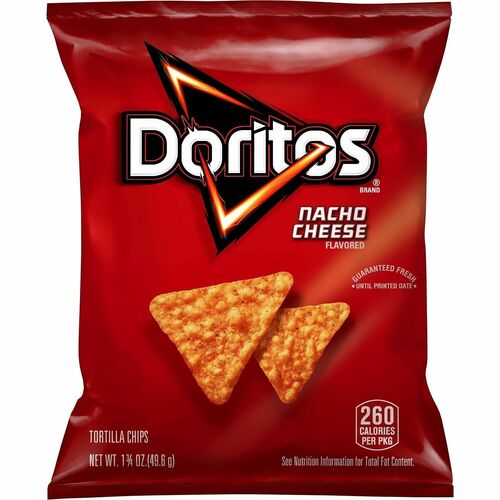 Doritos Nacho Cheese Tortilla Chips - Nacho Cheese - 1.75 oz - 64 / Carton