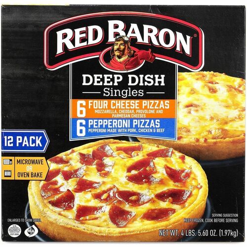 Green Rabbit Red Barron Deep-Dish Pizza Singles - Cheese & Pepperoni - 1 / Carton