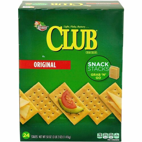 Green Rabbit Keebler Club Crackers Snack Stacks - Original - 3.12 lb - 1 / Carton