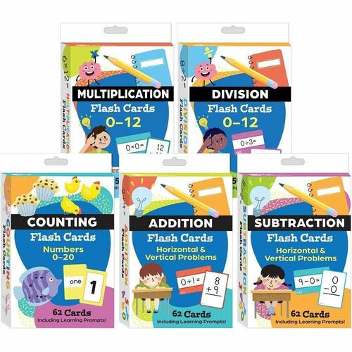 Shell Education Learning Card - Skill Learning: Multiplication, Counting, Addition, Subtraction, Division, Mathematics - 3-13 Year - 5 Box