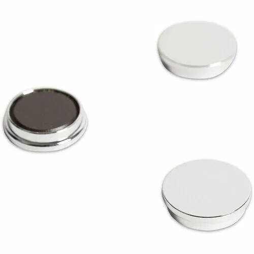 U Brands Board Magnet - 1.3" Diameter - Circle - 10 / Pack - Silver