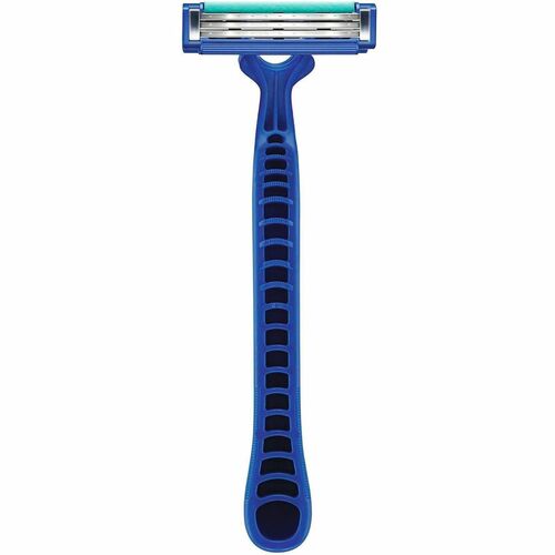 Gillette, Disposable 3-Blade Shaving Razor, Textured Handle, Blue