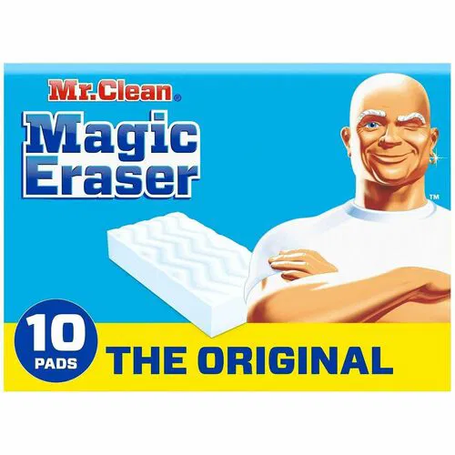 Mr. Clean Magic Erasers - For Multi Surface, Multipurpose - Pad - Recommended For: Dirt Remover, Grime Remover, Stain Remover, Scuff Mark Remover - Sturdy, Built-In Scrubber, Strong - White - 10 / Pack